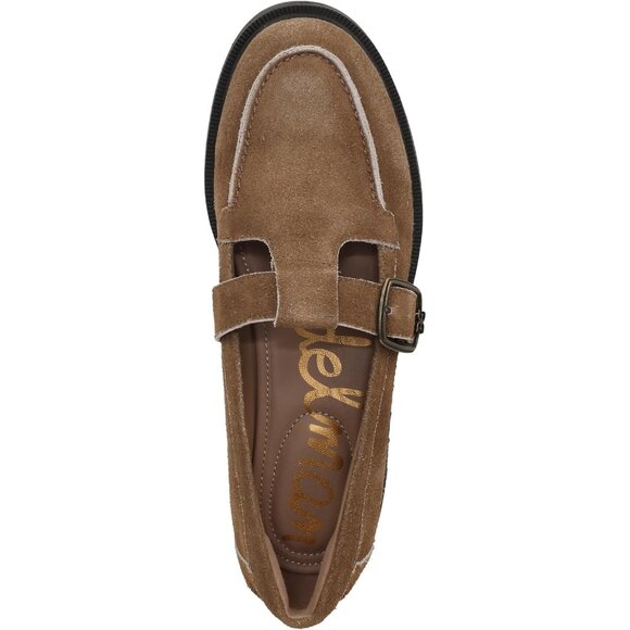 Sam Edelman Womens Light Terra Leather Rounded Toe Ankle Buckle Elaina Loafer - Picture 5 of 6